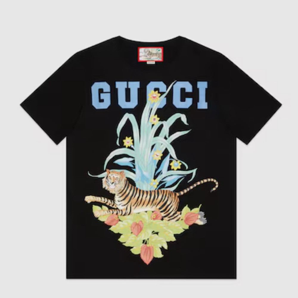 Gucci Black and Blue Short Sleeve Tee
